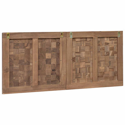 Hoofdbord Wandgemonteerd Naturel 120 cm Massief Teakhout