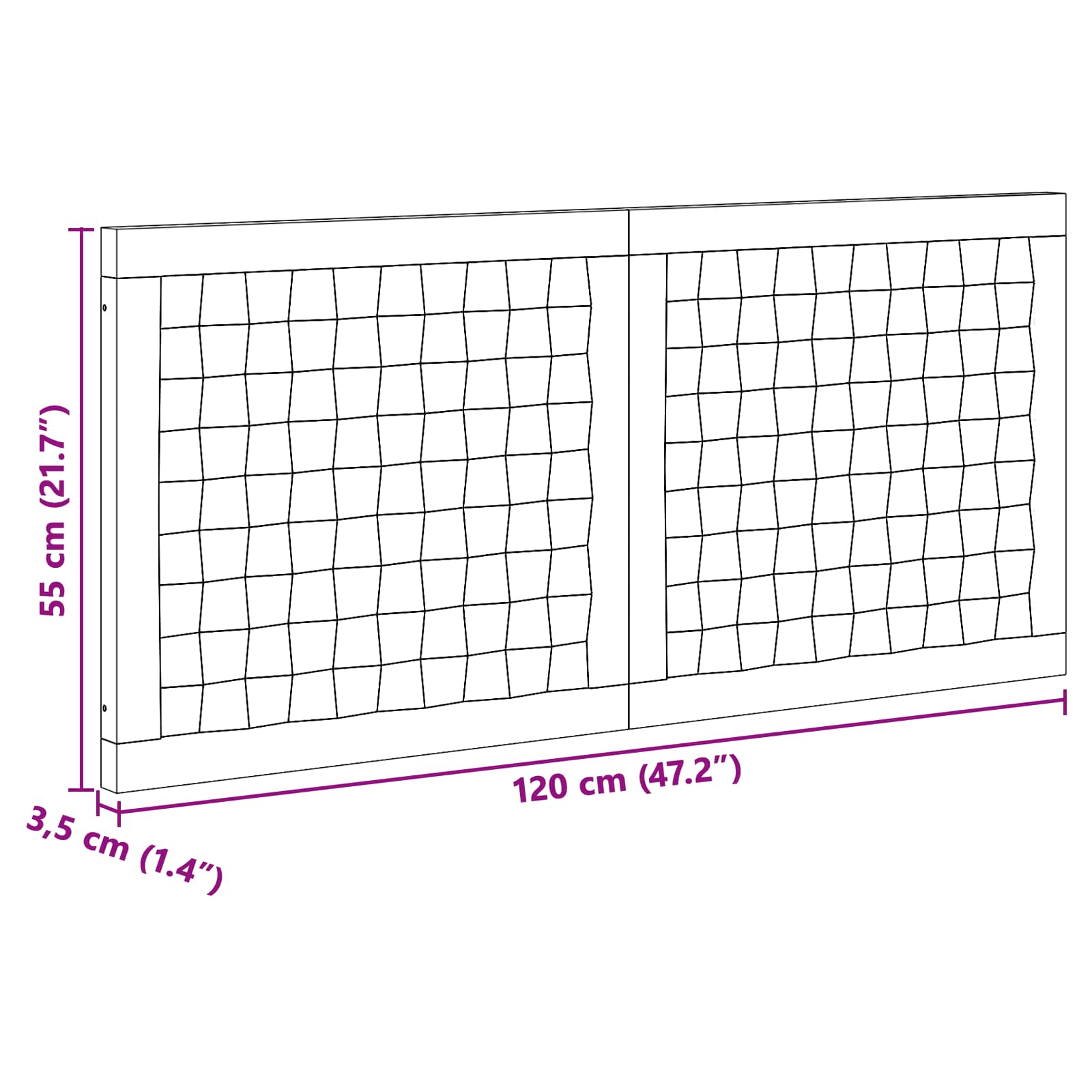Hoofdbord Wandgemonteerd Naturel 120 cm Massief Teakhout