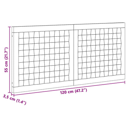 Hoofdbord Wandgemonteerd Naturel 120 cm Massief Teakhout