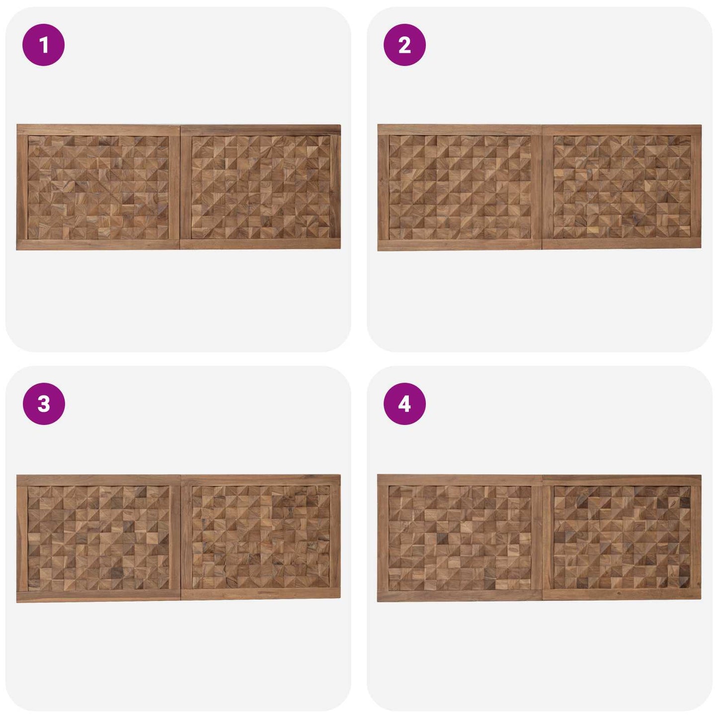 Hoofdbord Naturel Massief Teakhout 140 cm