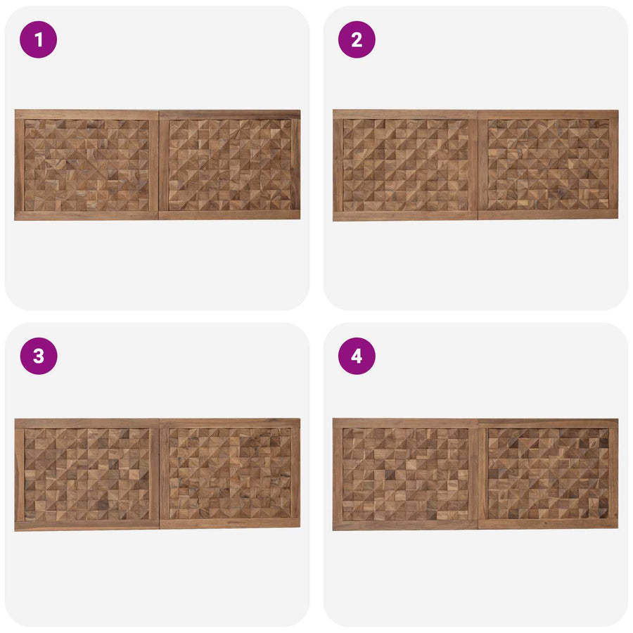 Hoofdbord Naturel Massief Teakhout 140 cm