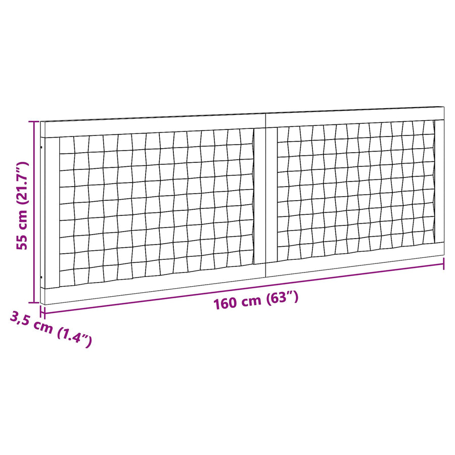 Hoofdbord Naturel Massief Teakhout 160 cm