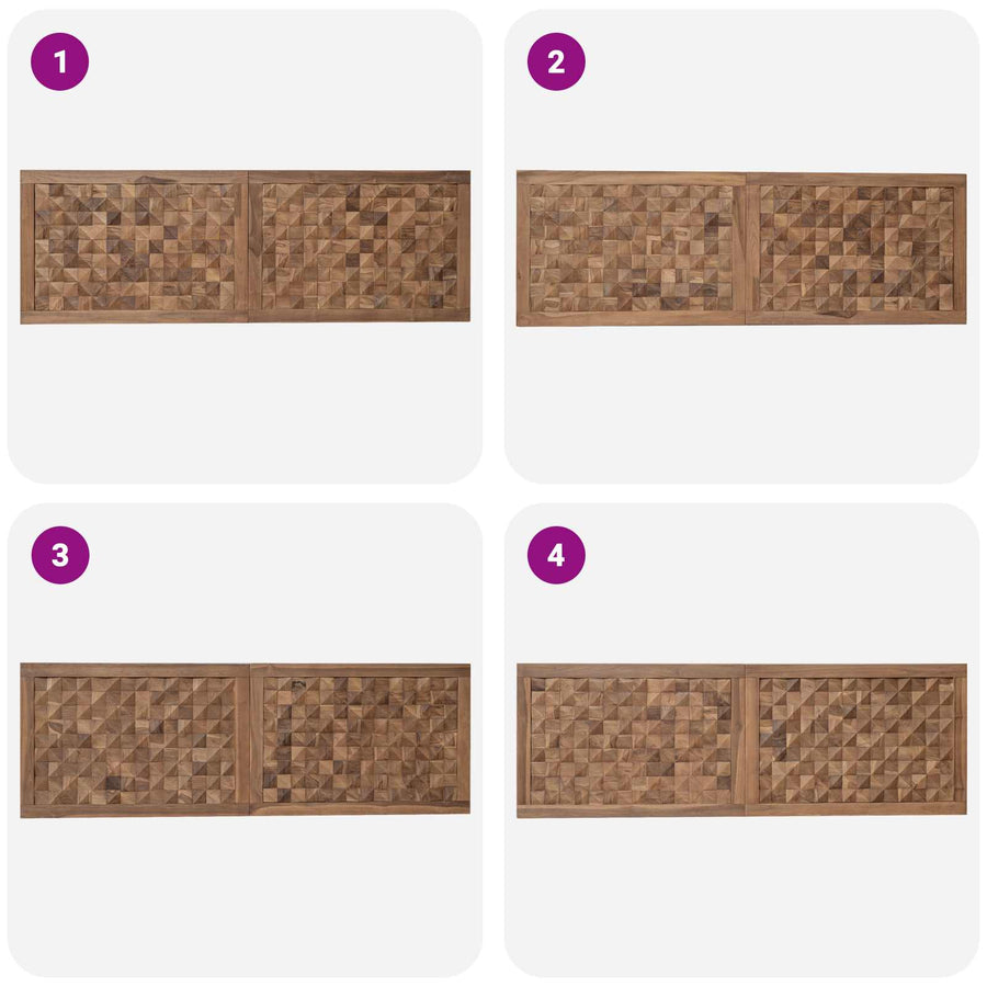Hoofdbord Naturel Massief Teakhout 160 cm