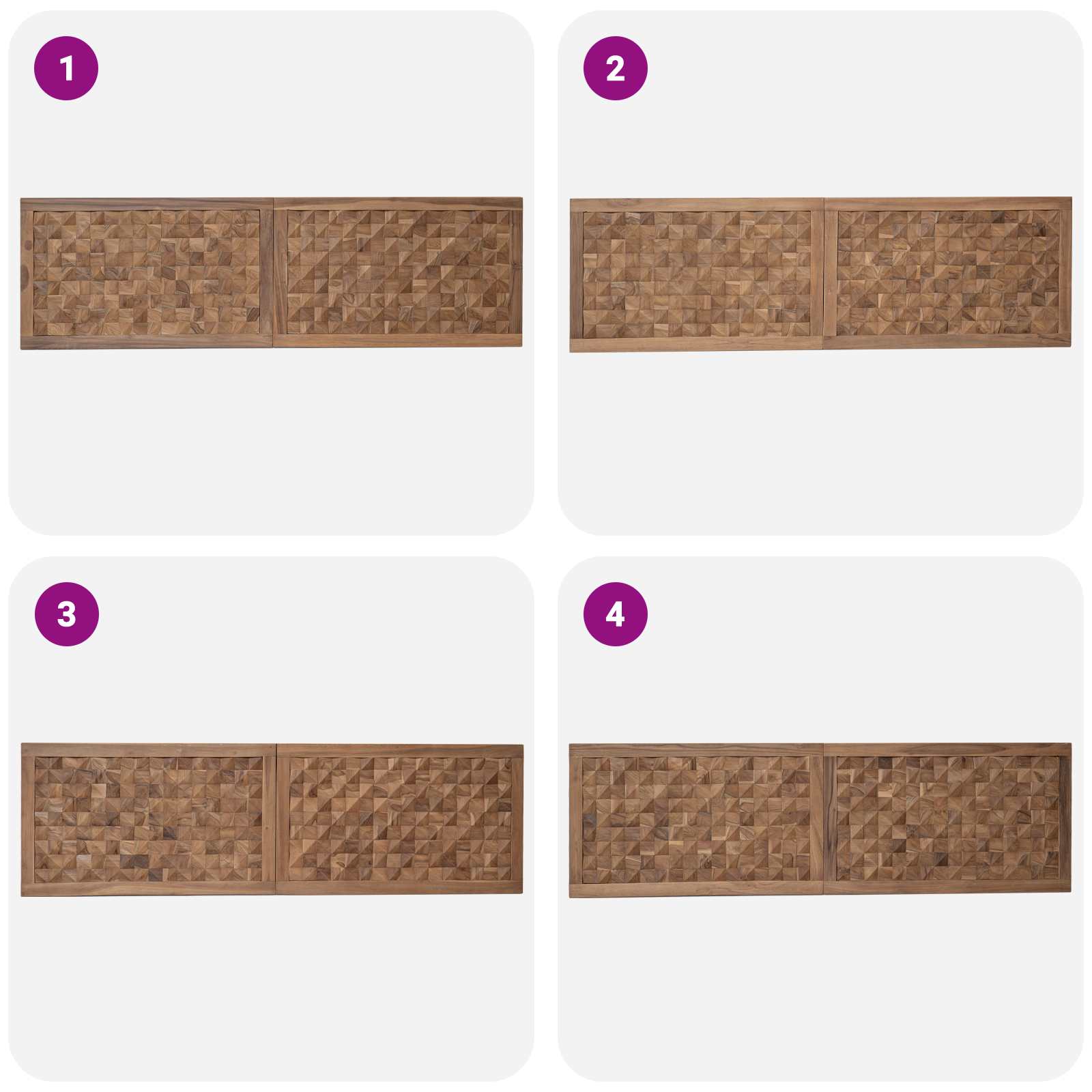 Hoofdbord Naturel Massief Teakhout 180 cm