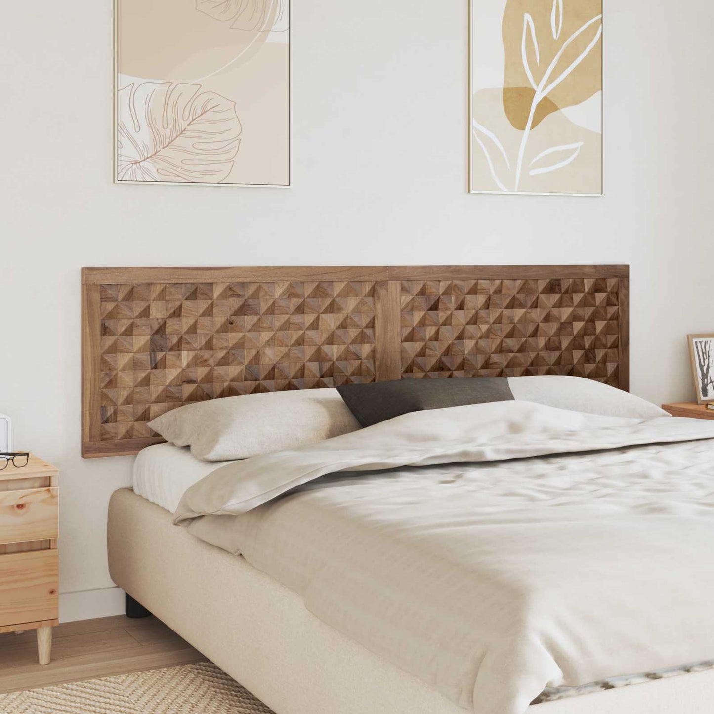Hoofdbord Naturel Massief Teakhout 200 cm