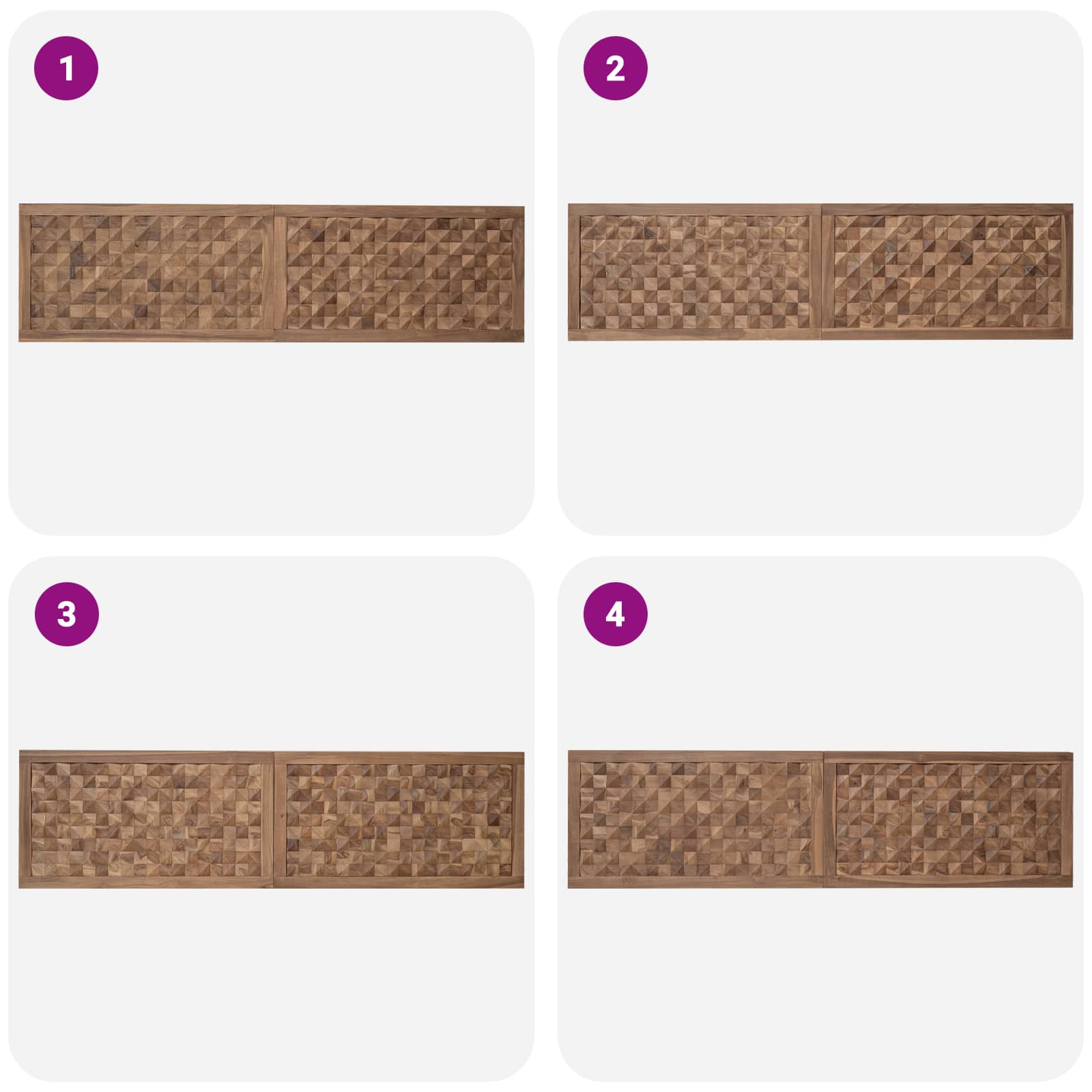 Hoofdbord Naturel Massief Teakhout 200 cm