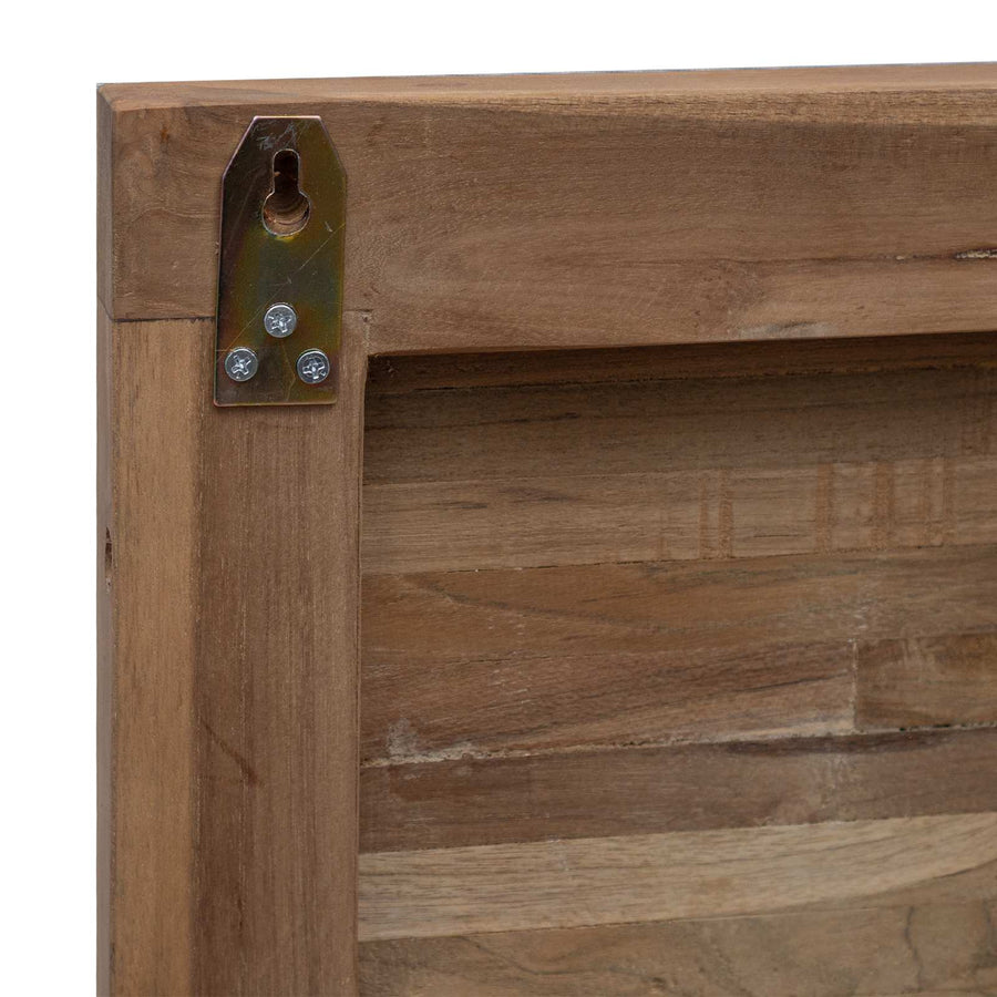 Hoofdbord Wandgemonteerd Naturel 100 cm Massief Teakhout
