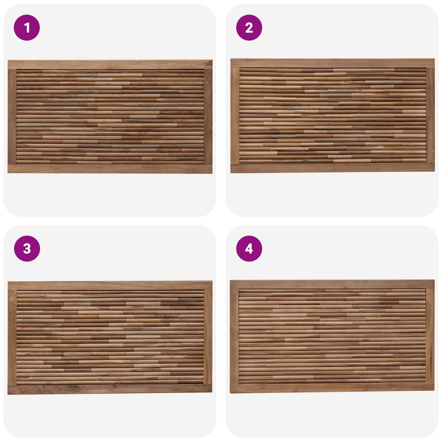 Hoofdbord Wandgemonteerd Naturel 100 cm Massief Teakhout