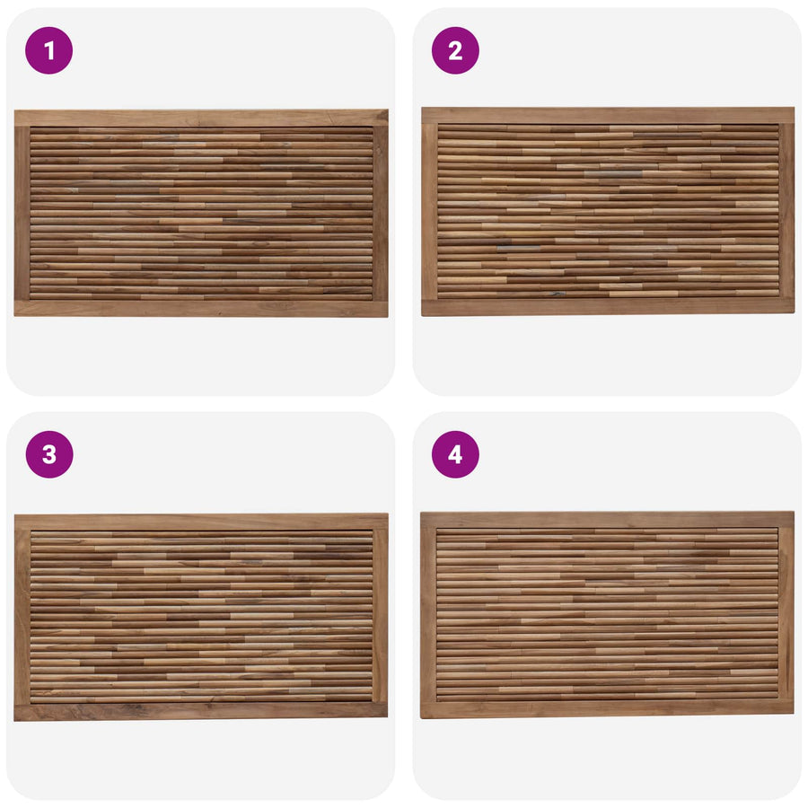 Hoofdbord Wandgemonteerd Naturel 100 cm Massief Teakhout