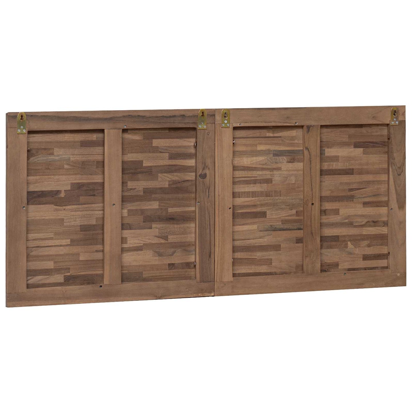 Hoofdbord Wandgemonteerd Naturel 120 cm Massief Teakhout