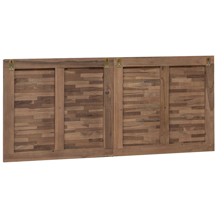 Hoofdbord Wandgemonteerd Naturel 120 cm Massief Teakhout