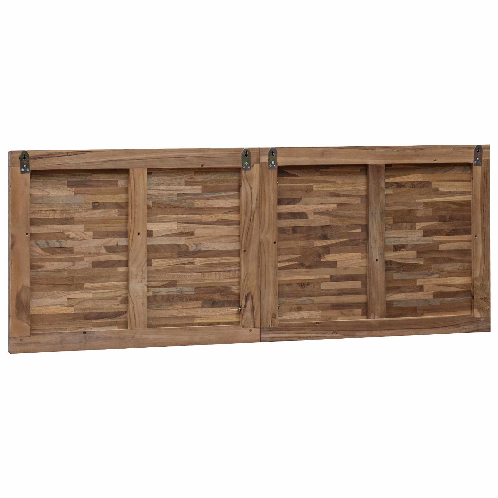 Hoofdbord Wandgemonteerd Naturel 140 cm Massief Teakhout