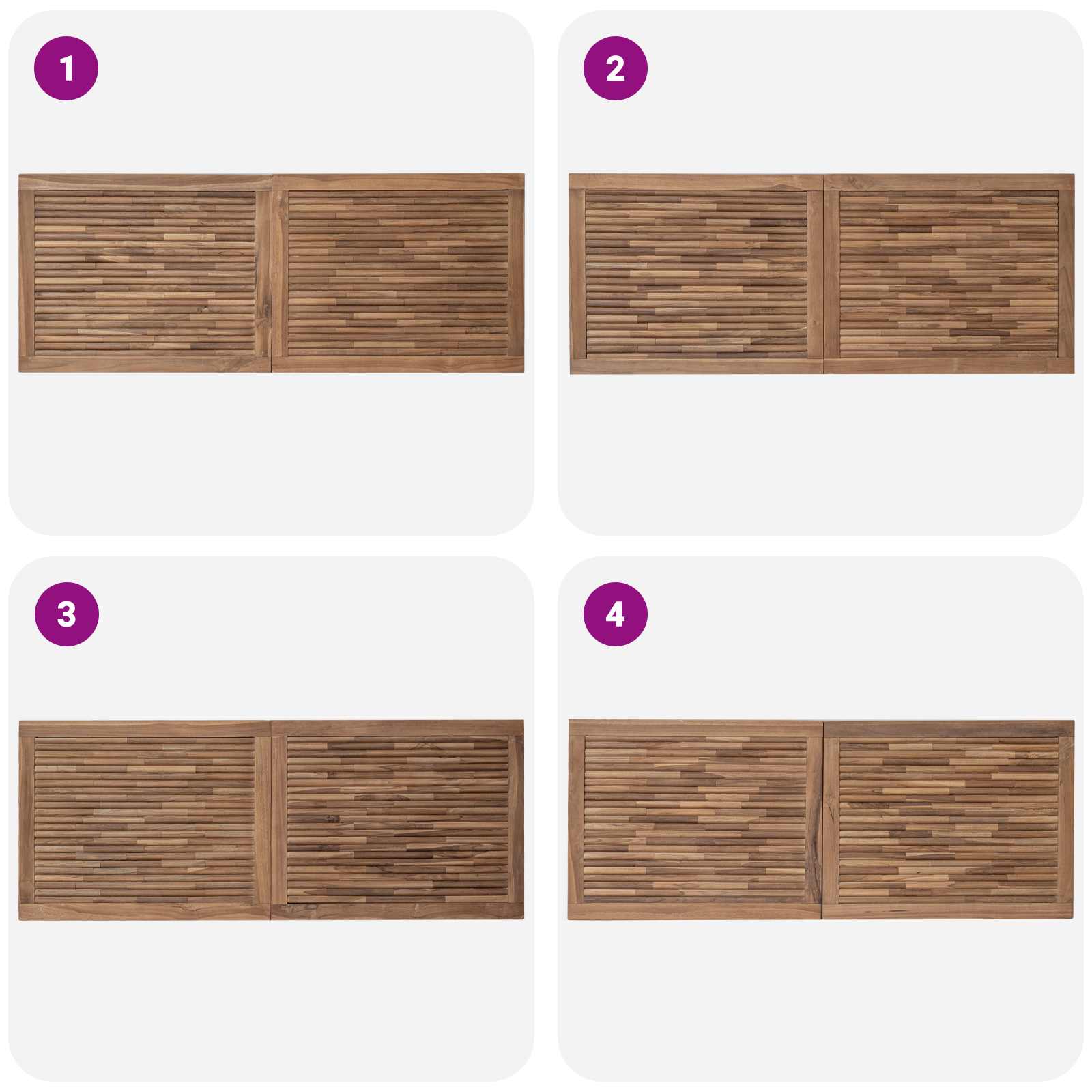 Hoofdbord Wandgemonteerd Naturel 140 cm Massief Teakhout