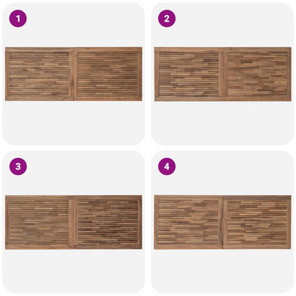 Hoofdbord Wandgemonteerd Naturel 140 cm Massief Teakhout