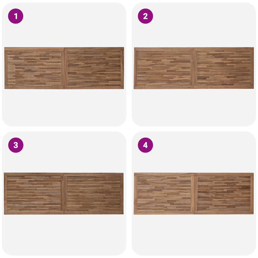 Hoofdbord Wandgemonteerd Naturel 160 cm Massief Teakhout