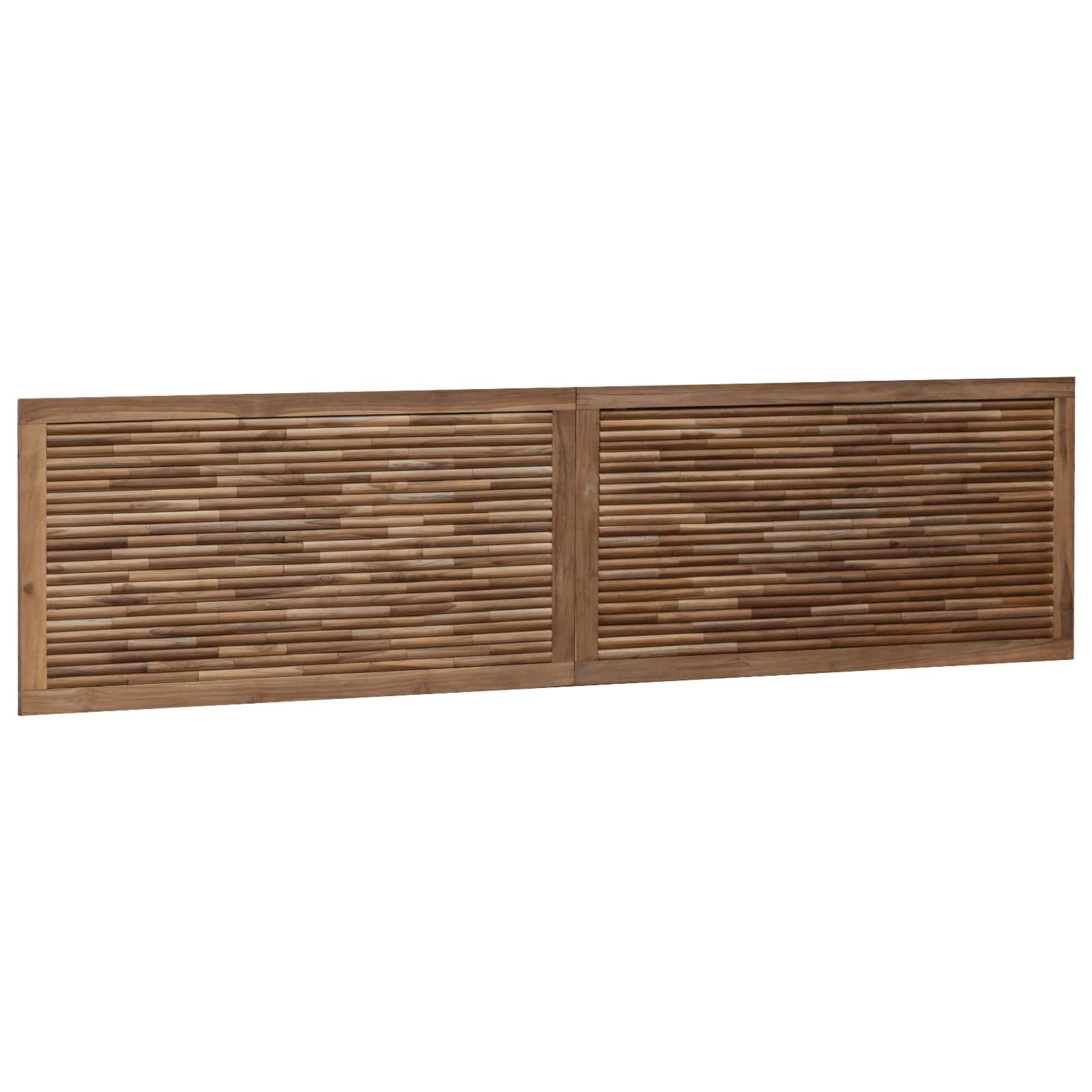 Hoofdbord Wandgemonteerd Naturel 200 cm Massief Teakhout