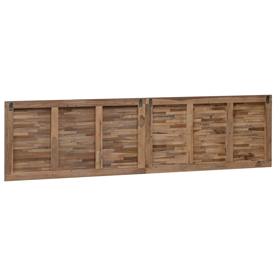 Hoofdbord Wandgemonteerd Naturel 200 cm Massief Teakhout