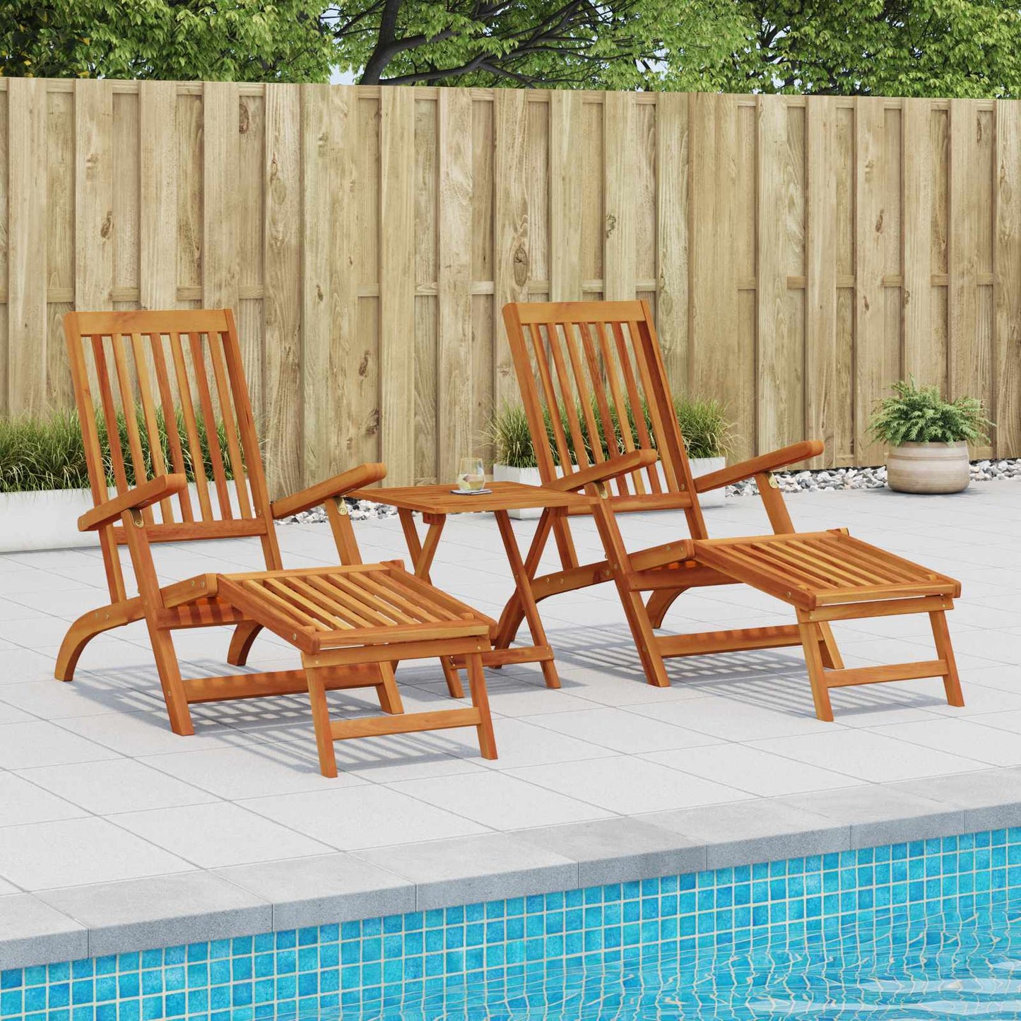 Ligstoelkentingen en opvouwbare zonnebader 2 pcs
