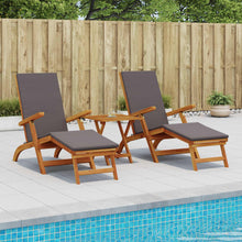 Ligstoelkentingen en opvouwbare zonnebader 2 pcs Grijs