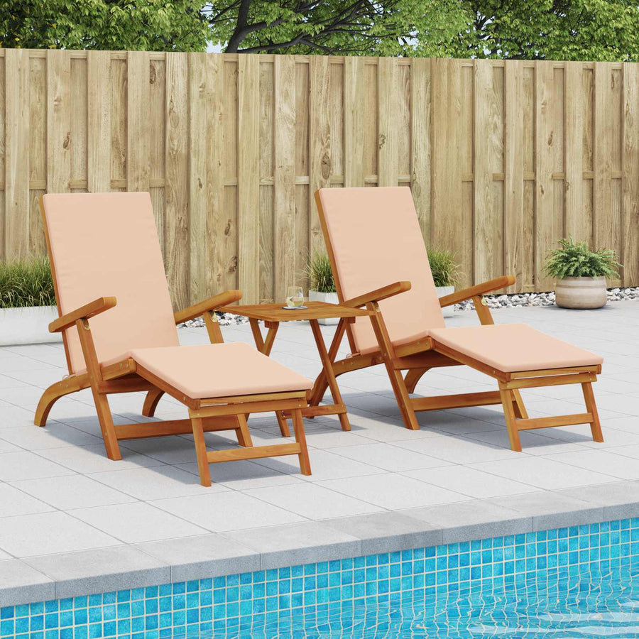 Ligstoelkentingen en opvouwbare zonnebader 2 pcs