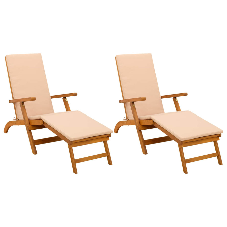 Ligstoelkentingen en opvouwbare zonnebader 2 pcs