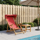 Ligstoel massief eucalyptushout geolied rood 67,5x113x103 cm