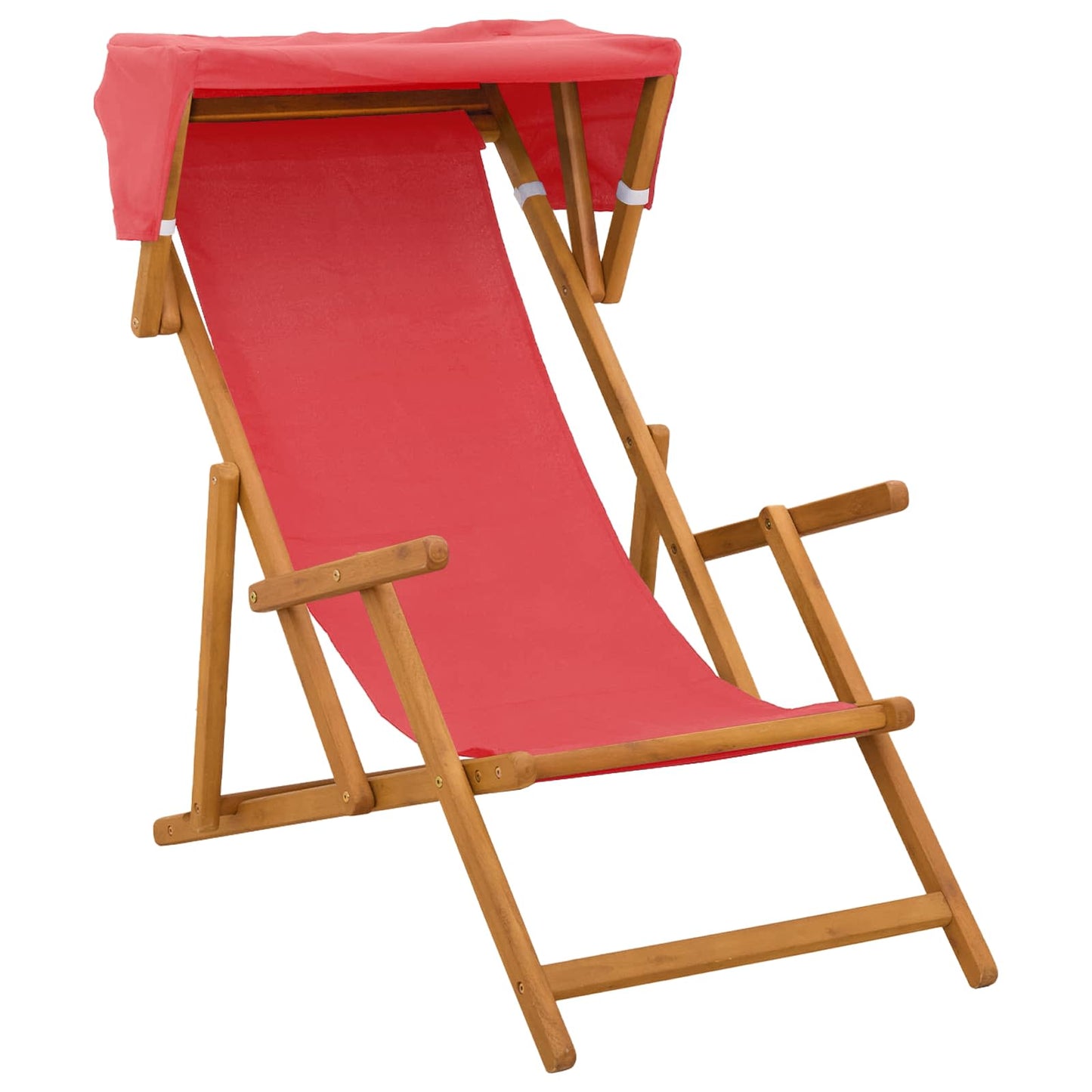 Ligstoel 3 Positie massief eucalyptushout Rood