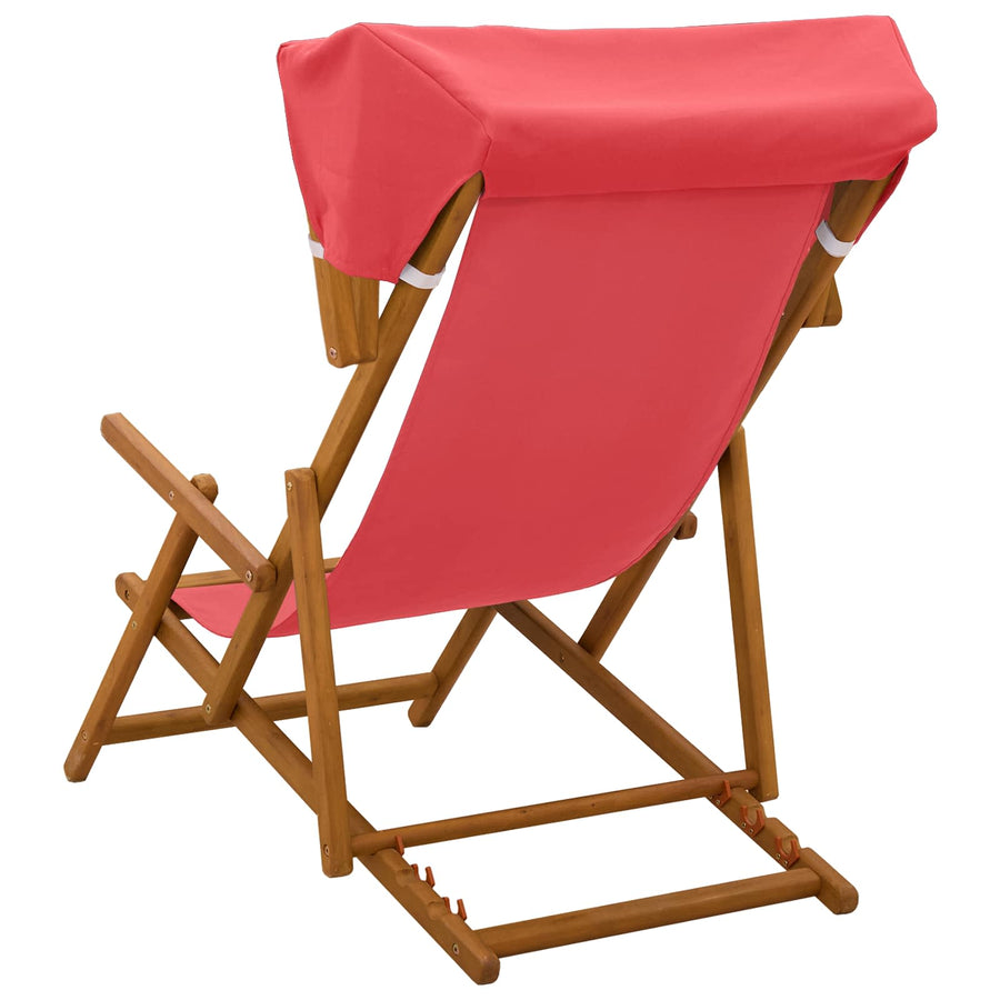 Ligstoel 3 Positie massief eucalyptushout Rood