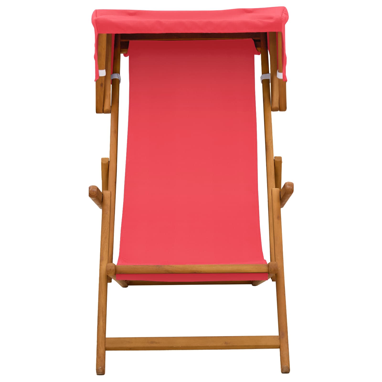 Ligstoel 3 Positie massief eucalyptushout Rood