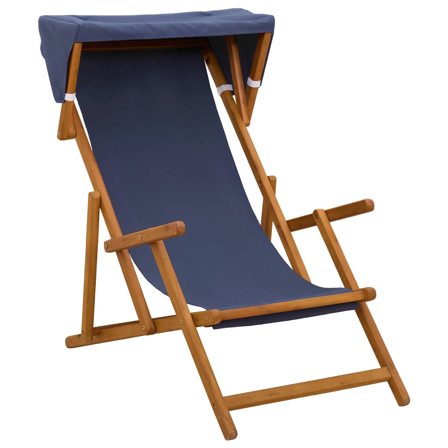 Ligstoel 3 Positie massief eucalyptushout Blauw