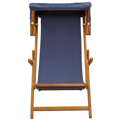 Ligstoel 3 Positie massief eucalyptushout Blauw