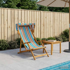 Ligstoel massief eucalyptushout 67.5x113x103 cm