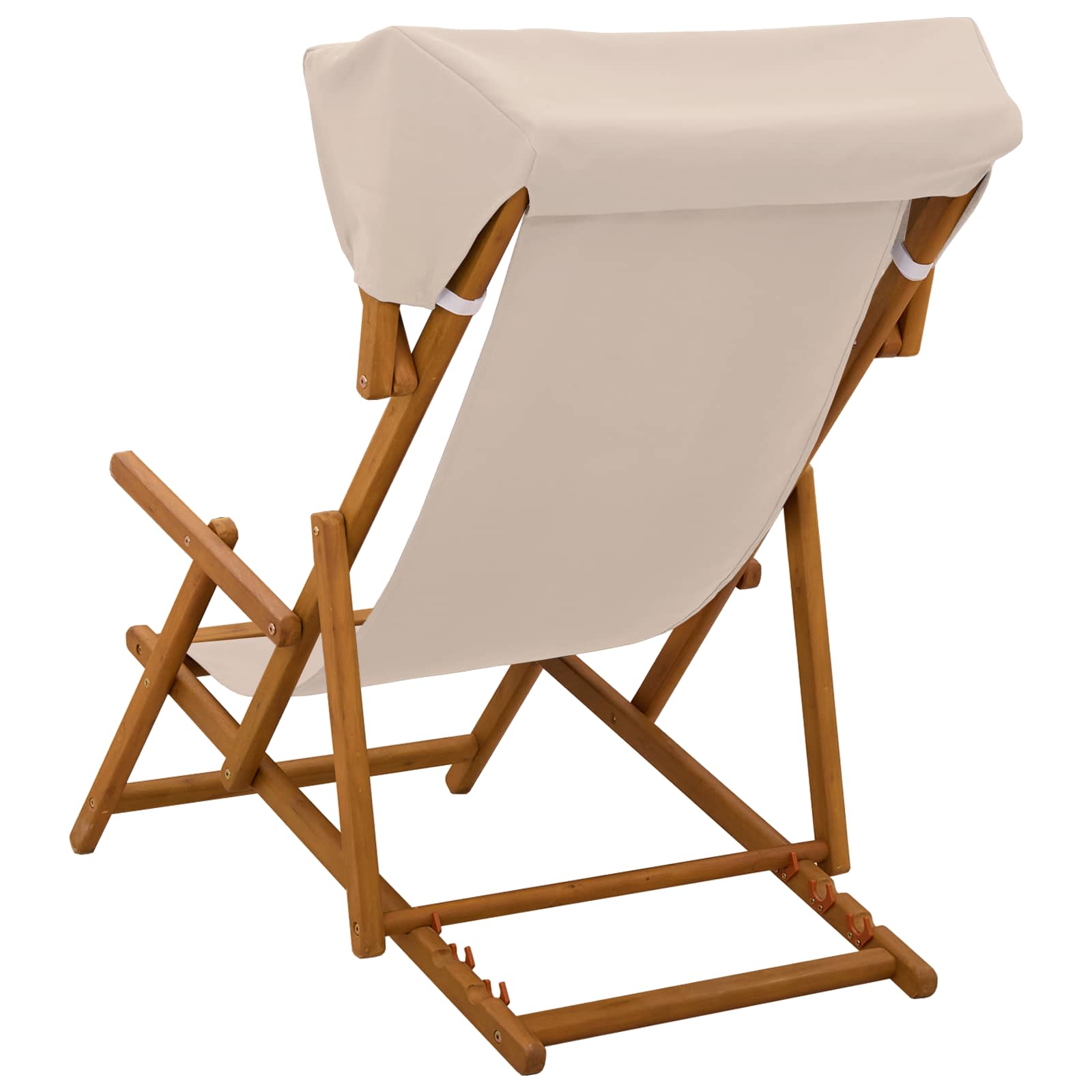 Ligstoel 3 Positie massief eucalyptushout Beige