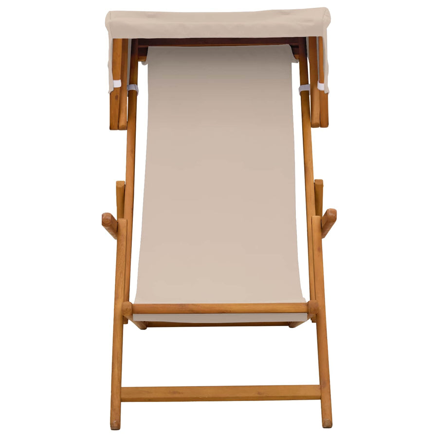 Ligstoel 3 Positie massief eucalyptushout Beige