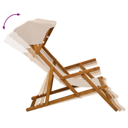 Ligstoel 3 Positie massief eucalyptushout Beige