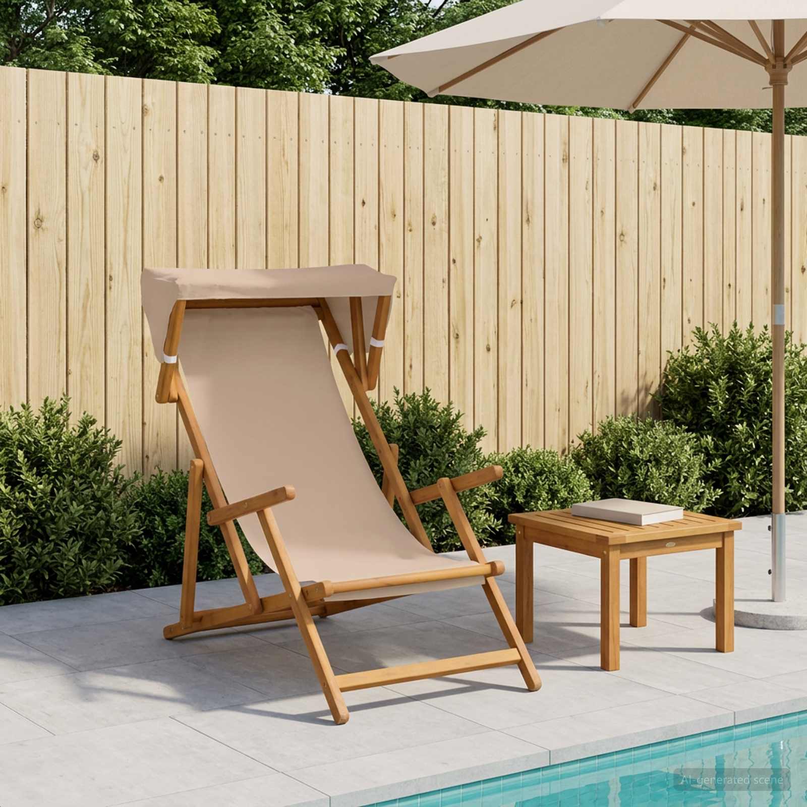 Ligstoel 3 Positie massief eucalyptushout Taupe