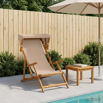Ligstoel 3 Positie massief eucalyptushout Taupe