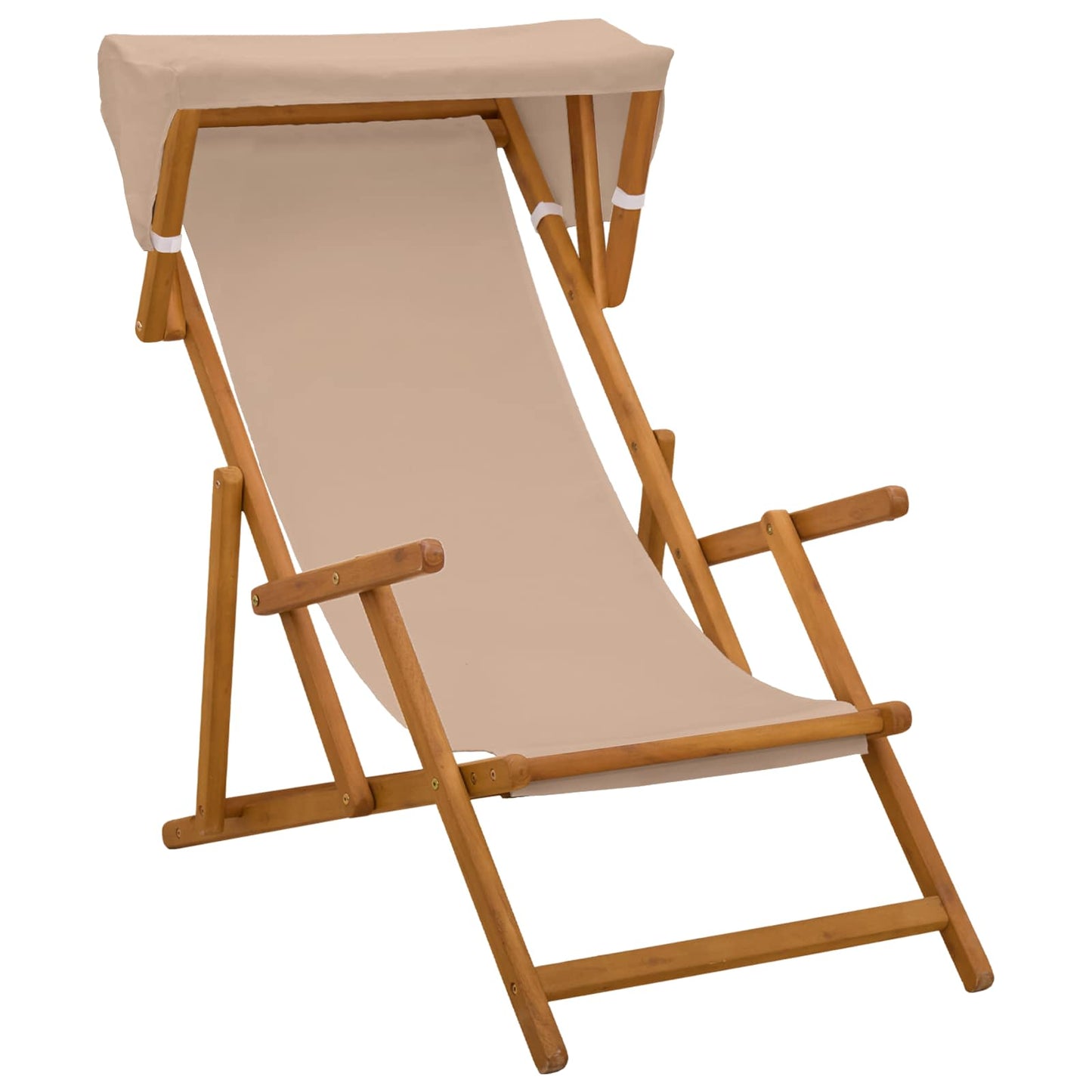 Ligstoel 3 Positie massief eucalyptushout Taupe