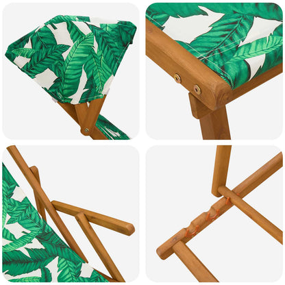 Ligstoel 3 Positie massief eucalyptushout Bladpatroon