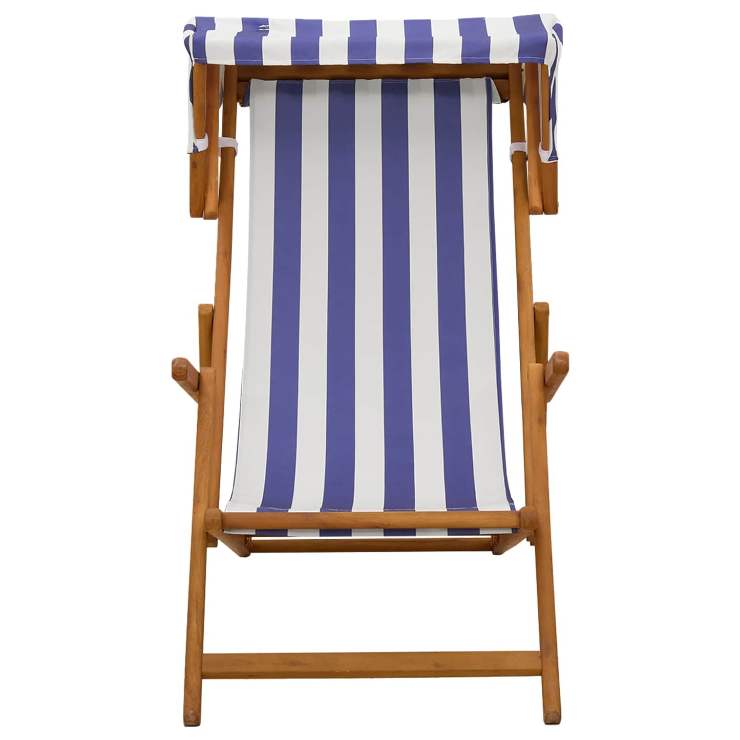 Ligstoel 3 Positie massief eucalyptushout Blauw en Wit