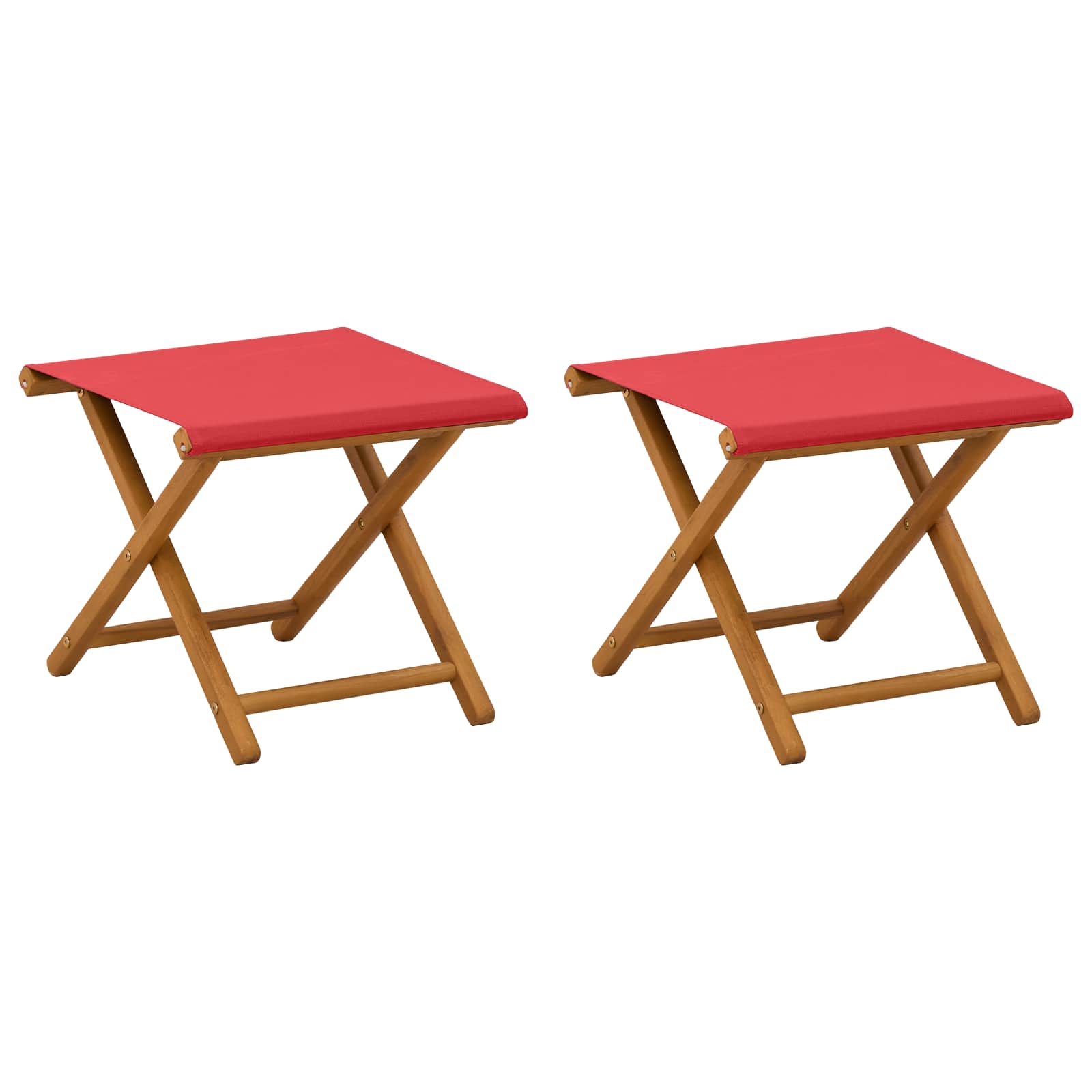 Ligstoel 2 pcs massief eucalyptushout Rood
