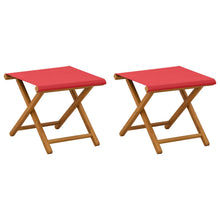 Ligstoel 2 pcs massief eucalyptushout Rood