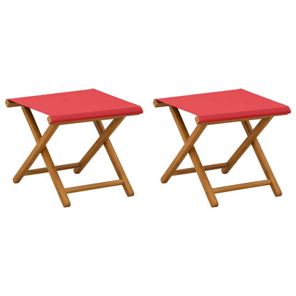 Ligstoel 2 pcs massief eucalyptushout Rood
