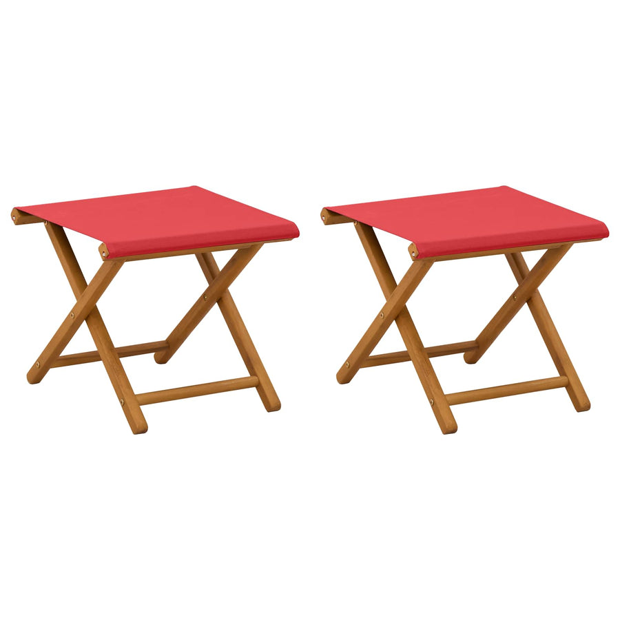 Ligstoel 2 pcs massief eucalyptushout Rood