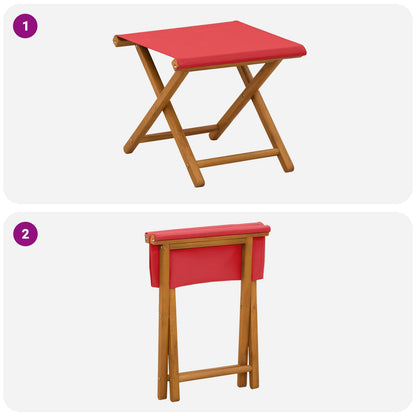 Ligstoel 2 pcs massief eucalyptushout Rood
