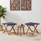 Ligstoel massief eucalyptushout blauw 2 stuks