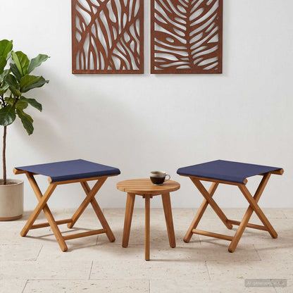 Ligstoel 2 pcs massief eucalyptushout Blauw