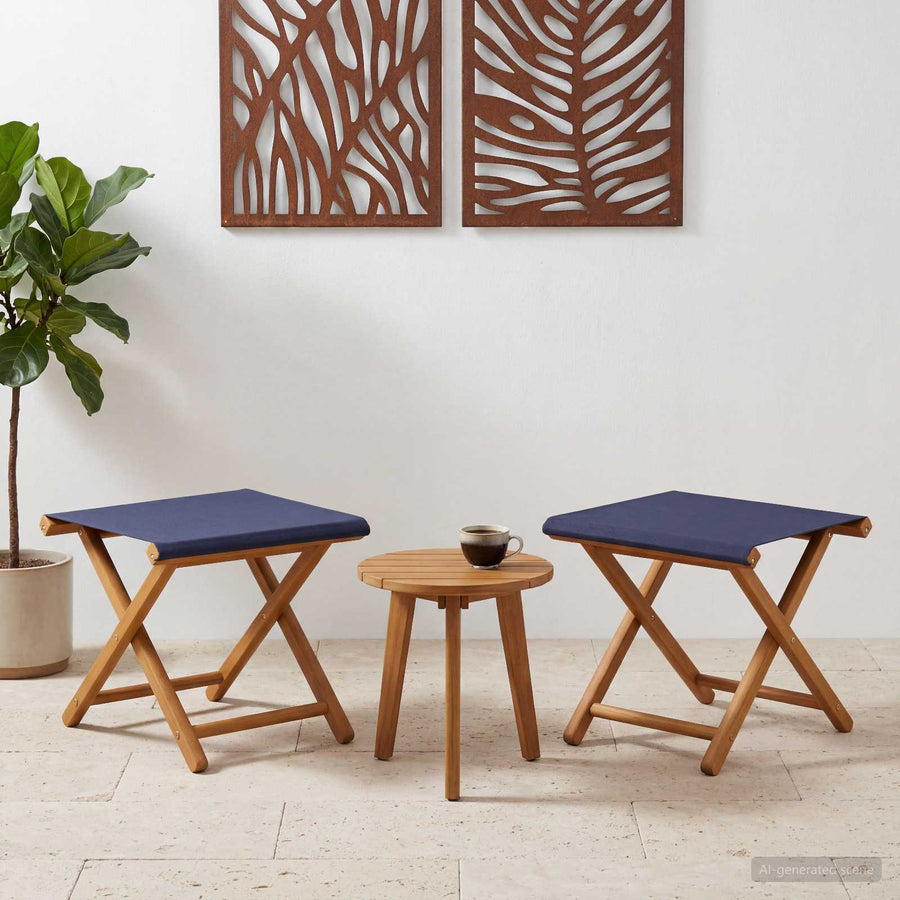 Ligstoel 2 pcs massief eucalyptushout Blauw