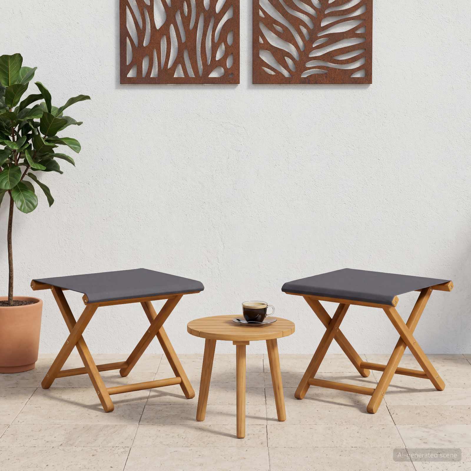 Ligstoel 2 pcs massief eucalyptushout Grijs