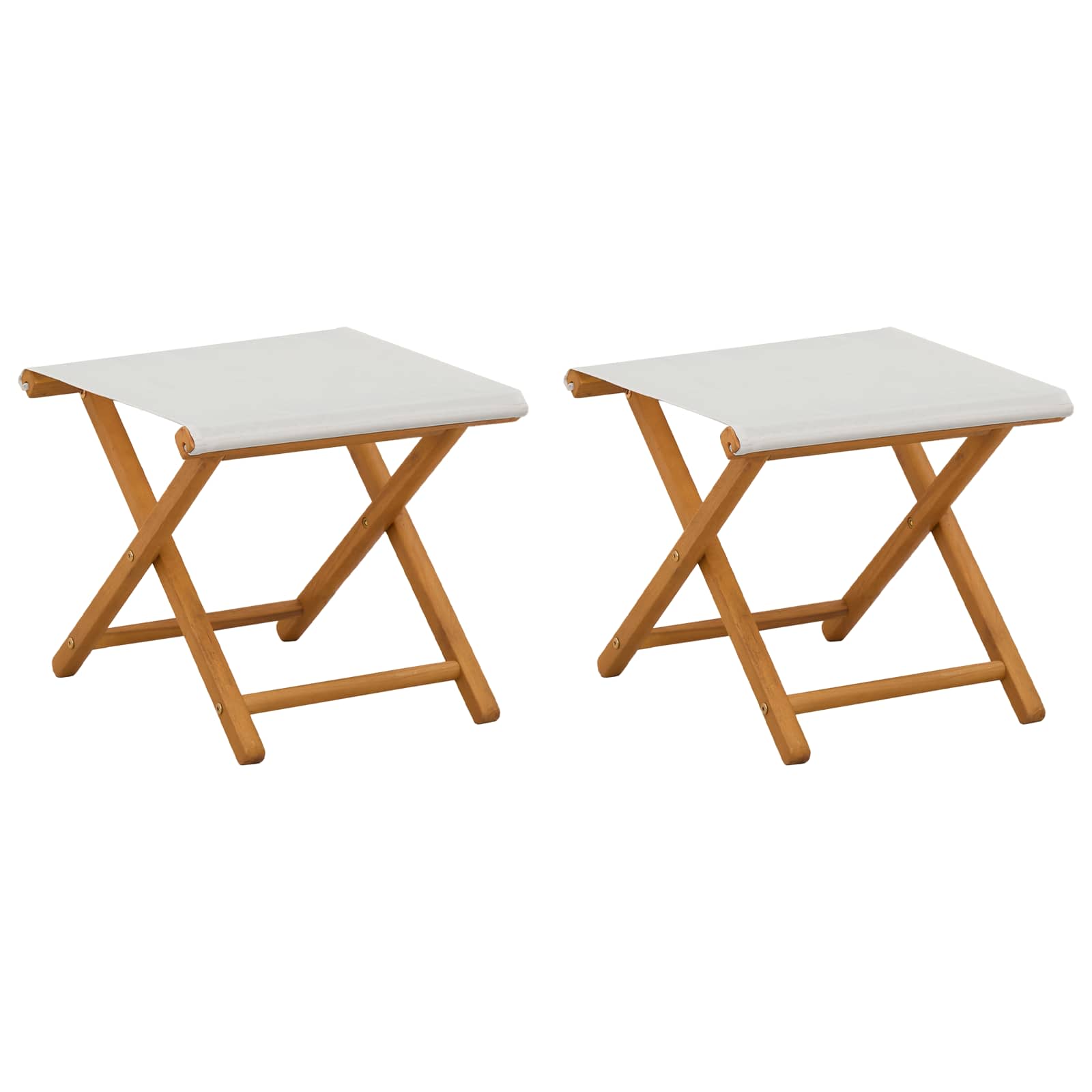 Ligstoel 2 pcs massief eucalyptushout Crèmekleurig